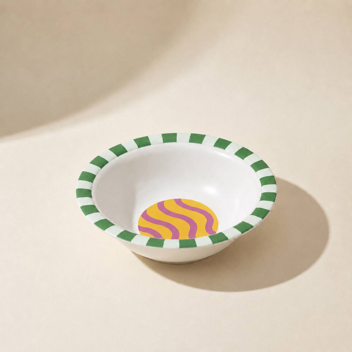 Sommo Rimmed Bowl with green and pale green rim