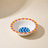 Sommo Rimmed Bowl with pink and yellow rim